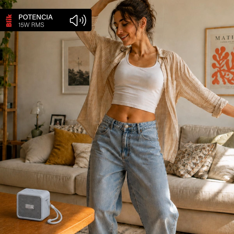 PARLANTE BLUETOOTH BLIK BASSGO 15W IPX6 19H TWS GRIS - 3