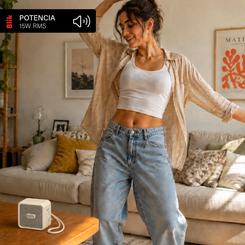 PARLANTE BLUETOOTH BLIK BASSGO 15W IPX6 19H TWS CREMA - 3