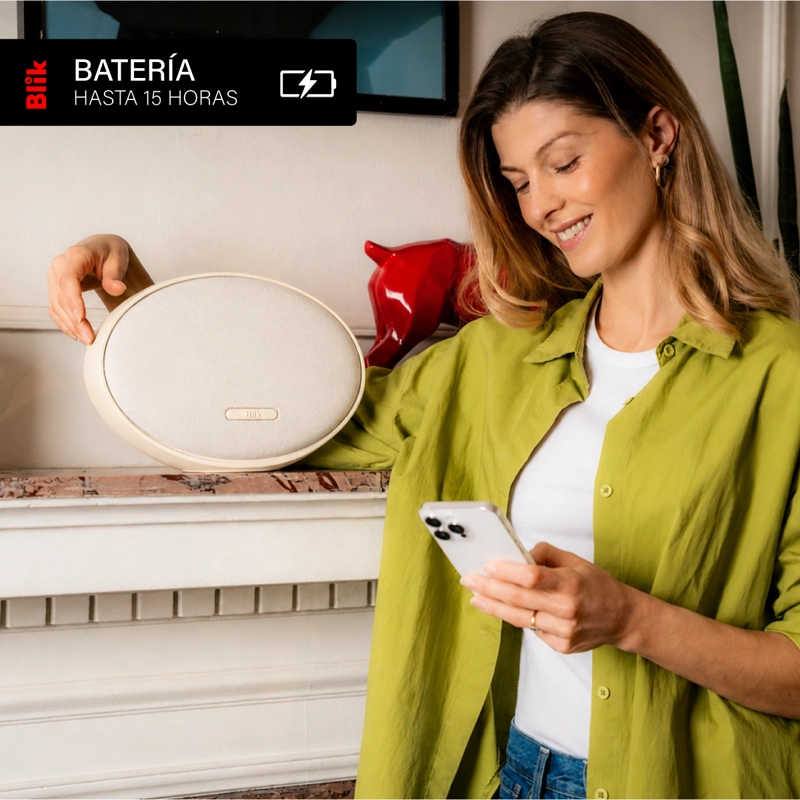 PARLANTE BLUETOOTH BLIK MOONLIGHT 60W HI-FI 15H DSP CREMA - 6