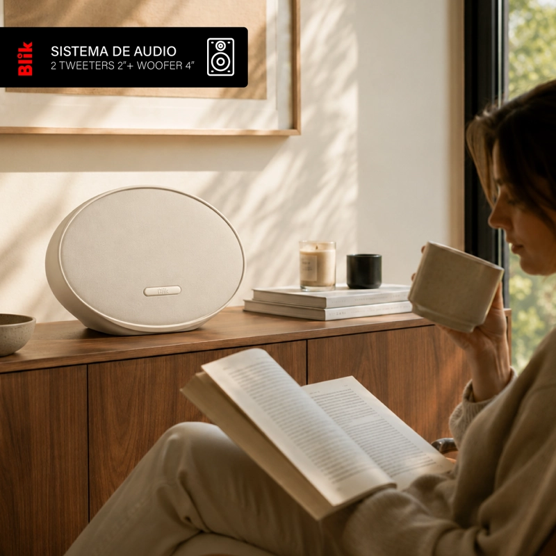 PARLANTE BLUETOOTH BLIK MOONLIGHT 60W HI-FI 15H DSP CREMA - 7