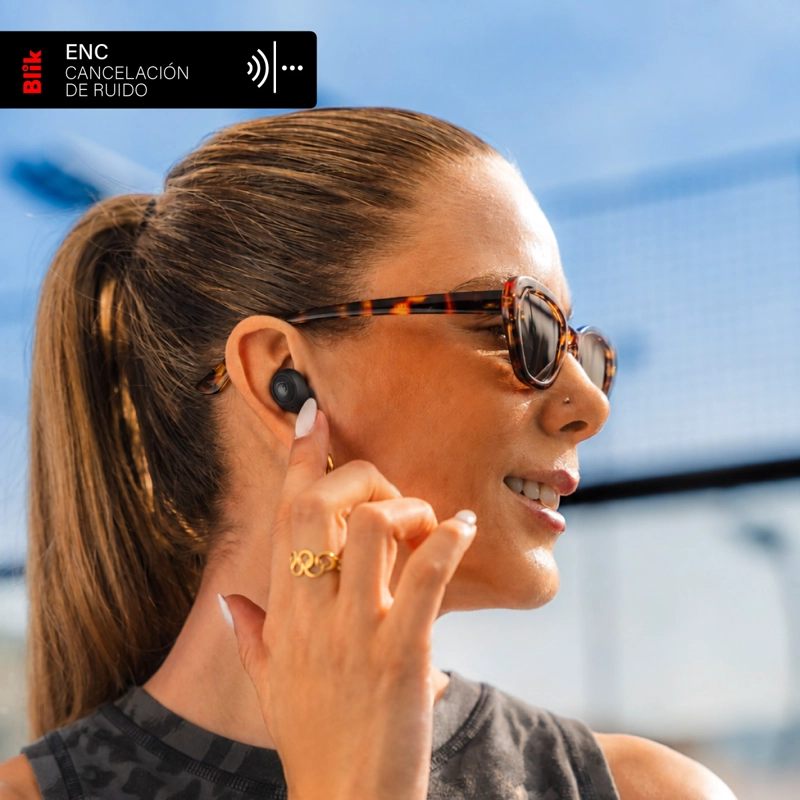 AUDIFONOS BLUETOOTH BLIK BUDS80 30H IPX4 NEGRO - 3
