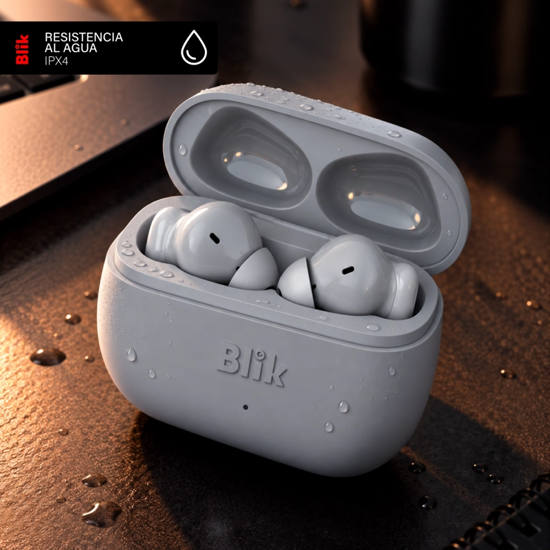 AUDIFONOS BLUETOOTH INALAMBRICOS BLIK AIR700 40H GRIS - 6
