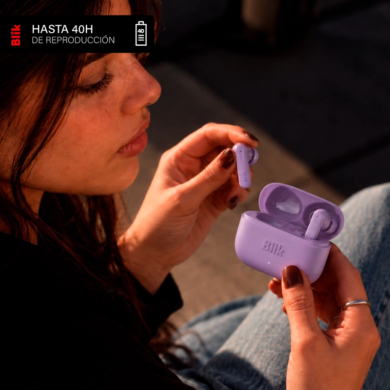 AUDIFONOS BLUETOOTH INALAMBRICOS BLIK AIR700 40H LILA - 5