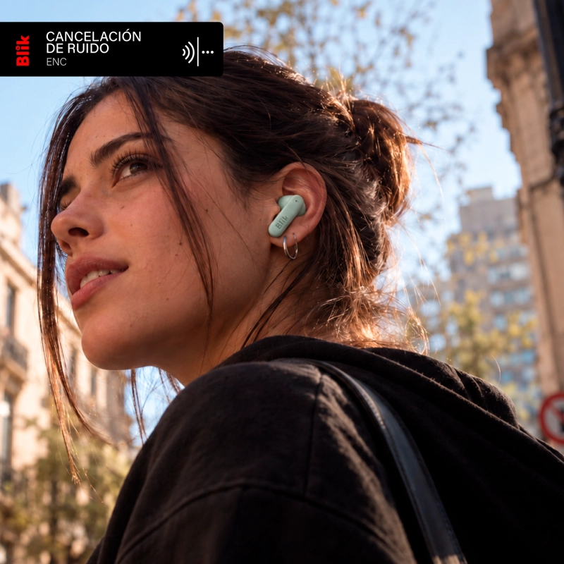 AUDIFONOS BLUETOOTH INALAMBRICOS BLIK AIR700 40H VERDE - 4
