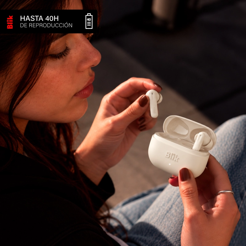 AUDIFONOS BLUETOOTH INALAMBRICOS BLIK AIR700 40H CREMA - 5