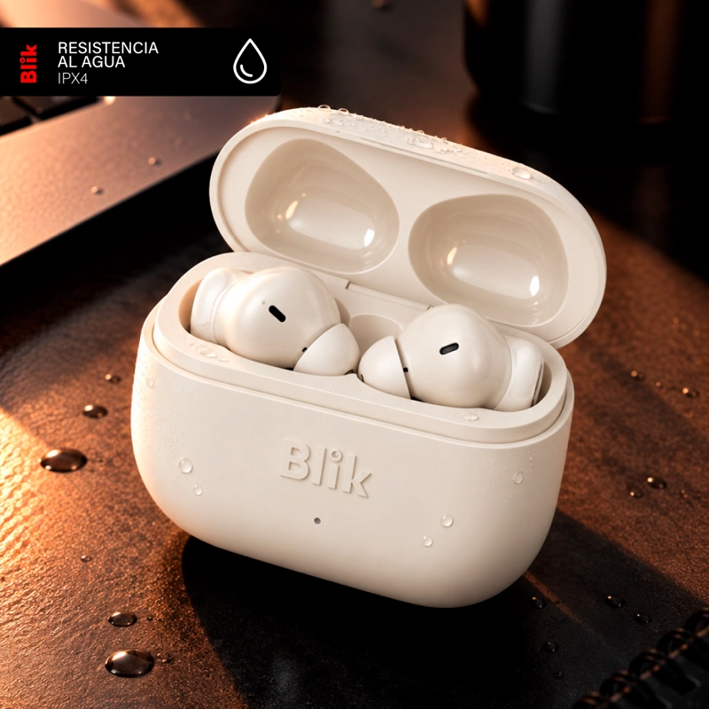 AUDIFONOS BLUETOOTH INALAMBRICOS BLIK AIR700 40H CREMA - 6