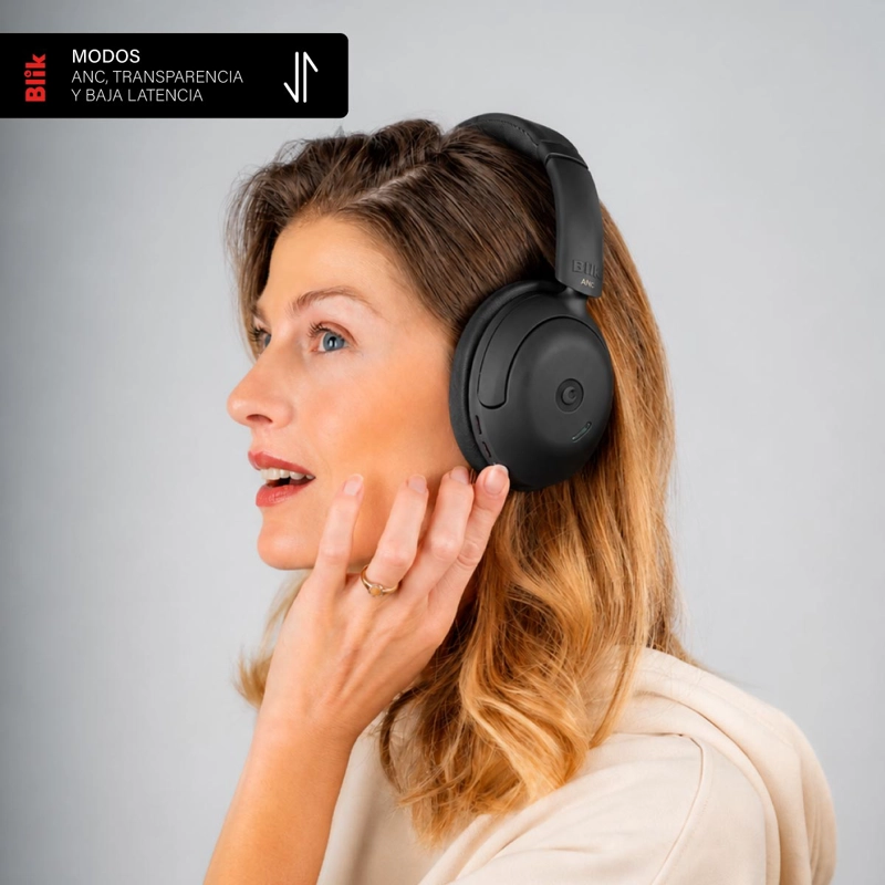 AUDIFONOS BLUETOOTH BLIK SOUL950 ANC 70H MULTIPUNTO NEGRO - 6