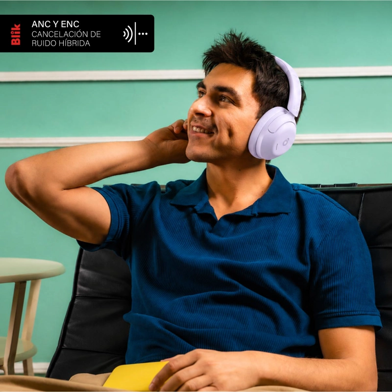 AUDIFONOS BLUETOOTH BLIK SOUL950 ANC 70H MULTIPUNTO LILA - 3