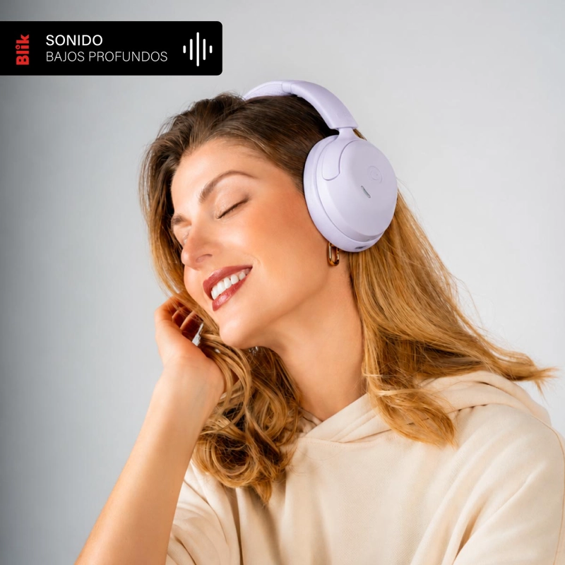 AUDIFONOS BLUETOOTH BLIK SOUL950 ANC 70H MULTIPUNTO LILA - 4