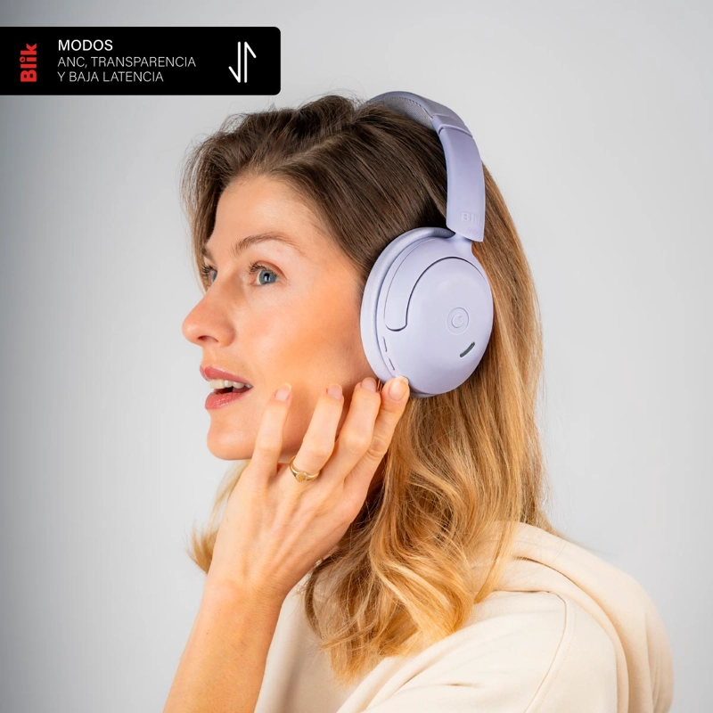 AUDIFONOS BLUETOOTH BLIK SOUL950 ANC 70H MULTIPUNTO LILA - 6