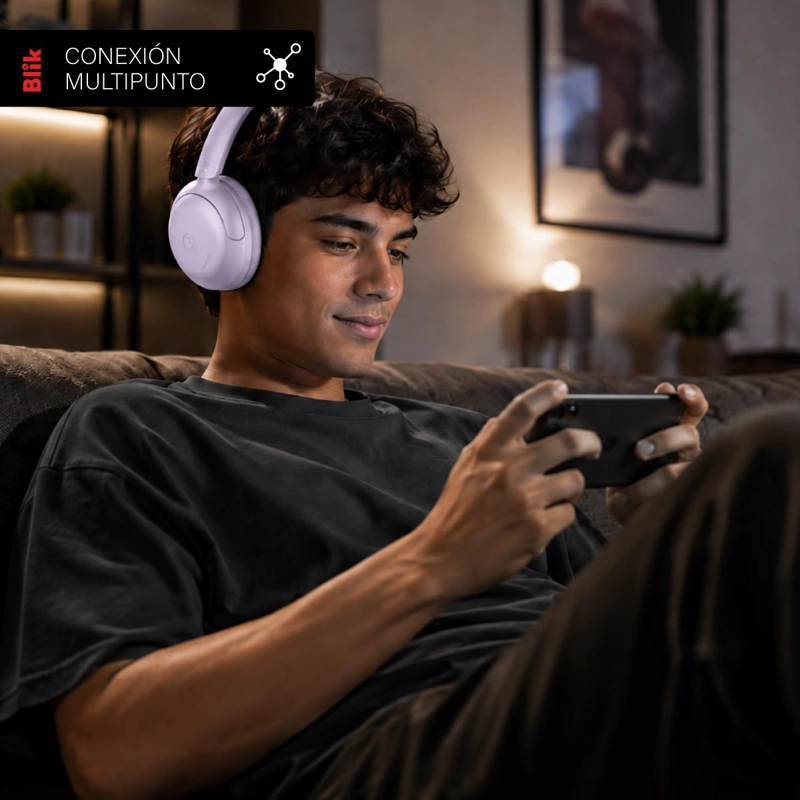 AUDIFONOS BLUETOOTH BLIK SOUL950 ANC 70H MULTIPUNTO LILA - 7