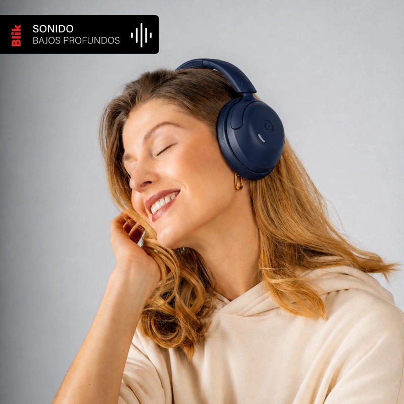 AUDIFONOS BLUETOOTH BLIK SOUL950 ANC 70H MULTIPUNTO AZUL - 4