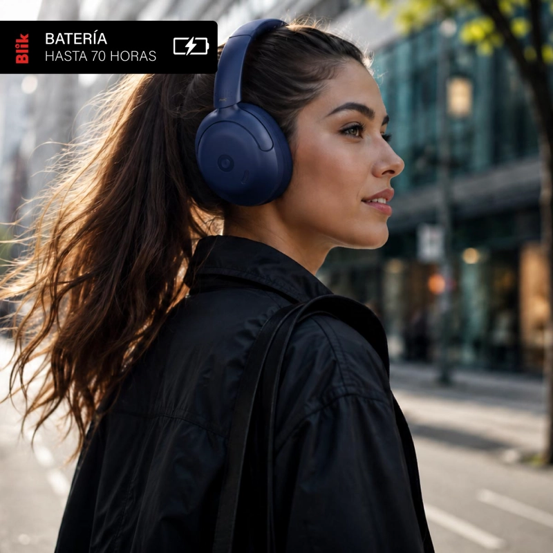 AUDIFONOS BLUETOOTH BLIK SOUL950 ANC 70H MULTIPUNTO AZUL - 5