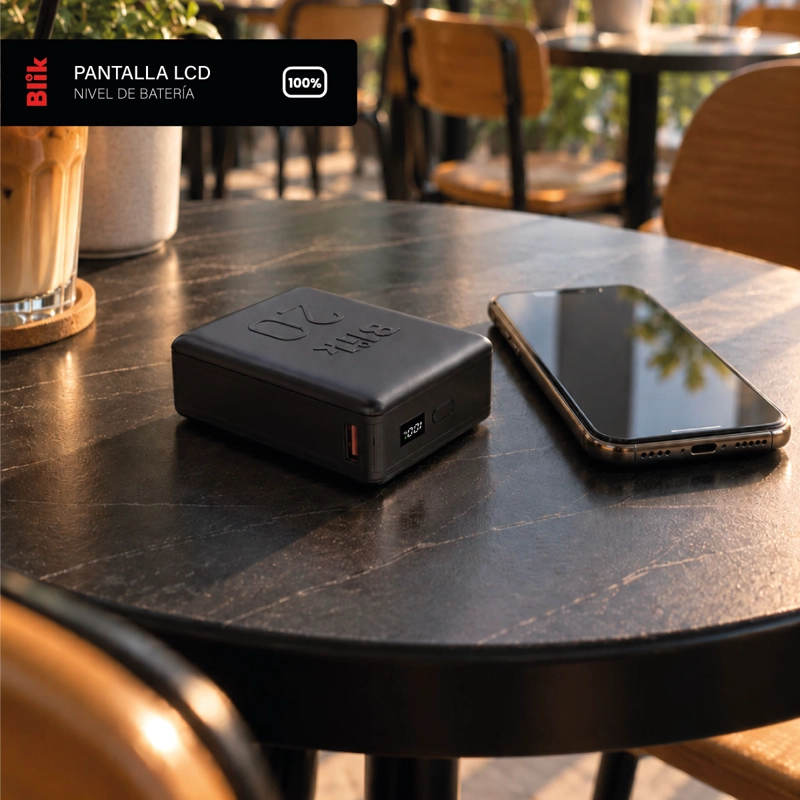 BATERIA EXTERNA POWERBANK BLIK POWER20 20000MAH 22.5W NEGRO - 8