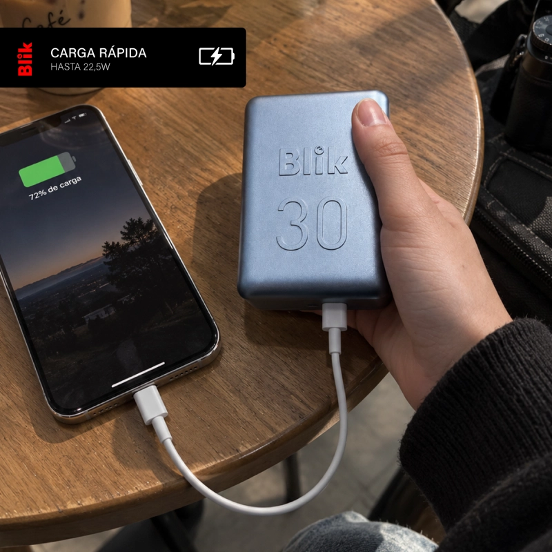 BATERIA EXTERNA POWERBANK BLIK POWER30 30000MAH 22.5W GRIS - 5
