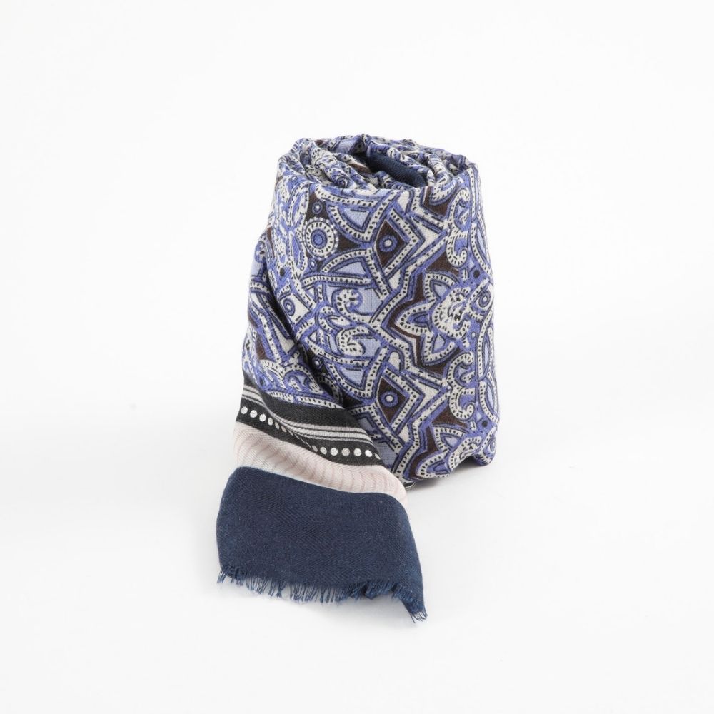 PAÑUELO ESTAMPADO MOCAN AZUL I-D - 1