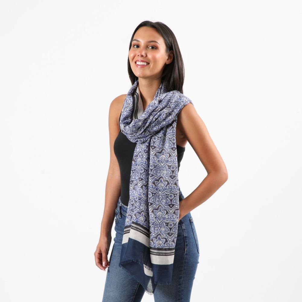 PAÑUELO ESTAMPADO MOCAN AZUL I-D - 2