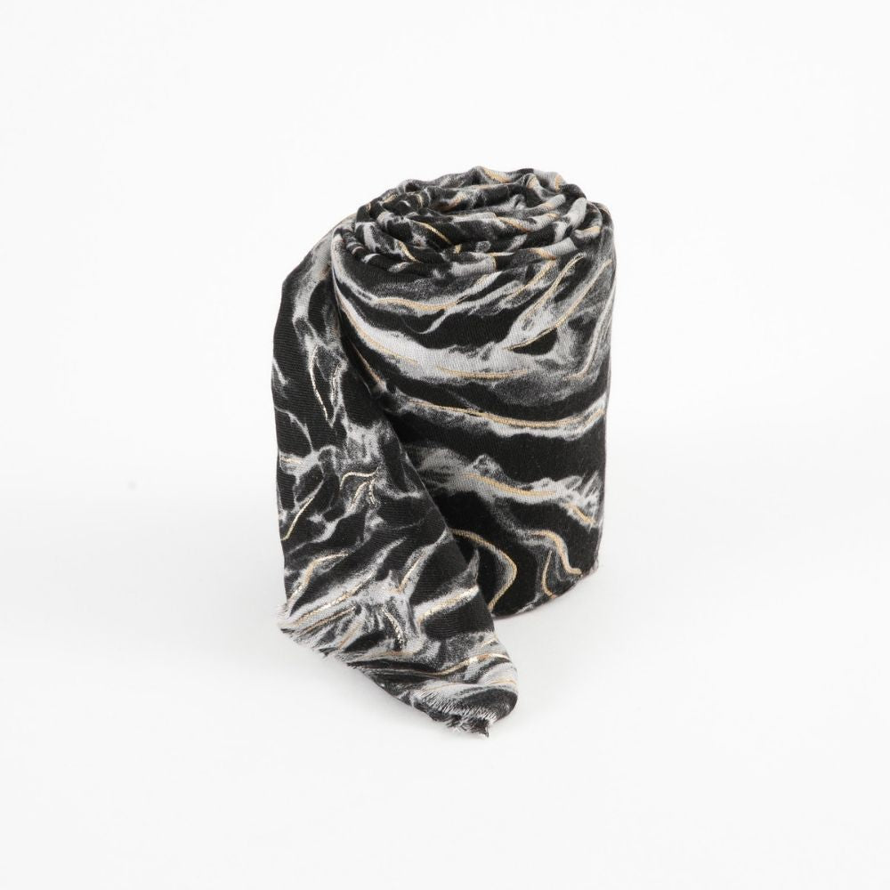 PAÑUELO ESTAMPADO LOBELIA NEGRO I-D - 1