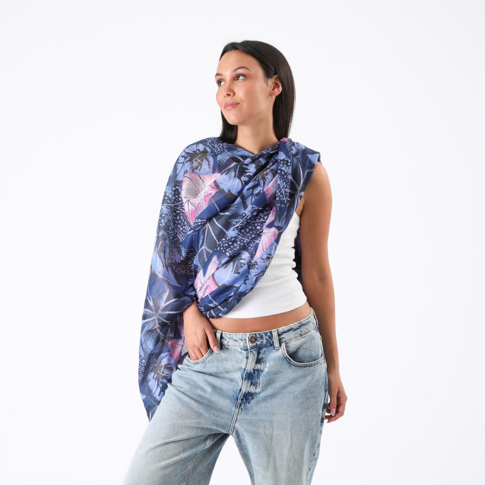PAÑUELO ESTAMPADO MARSALA AZUL ID - 3