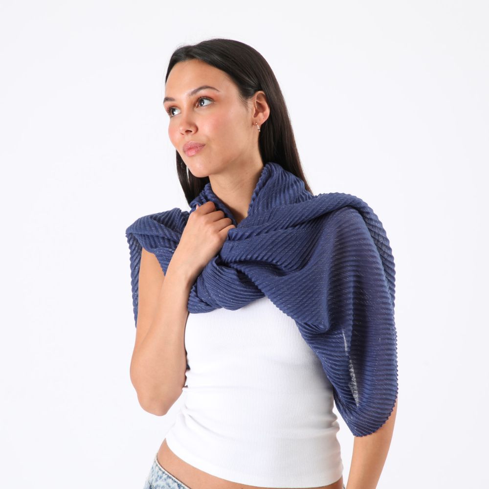 PAÑUELO LISO TURIN PLISADO AZUL ID - 3