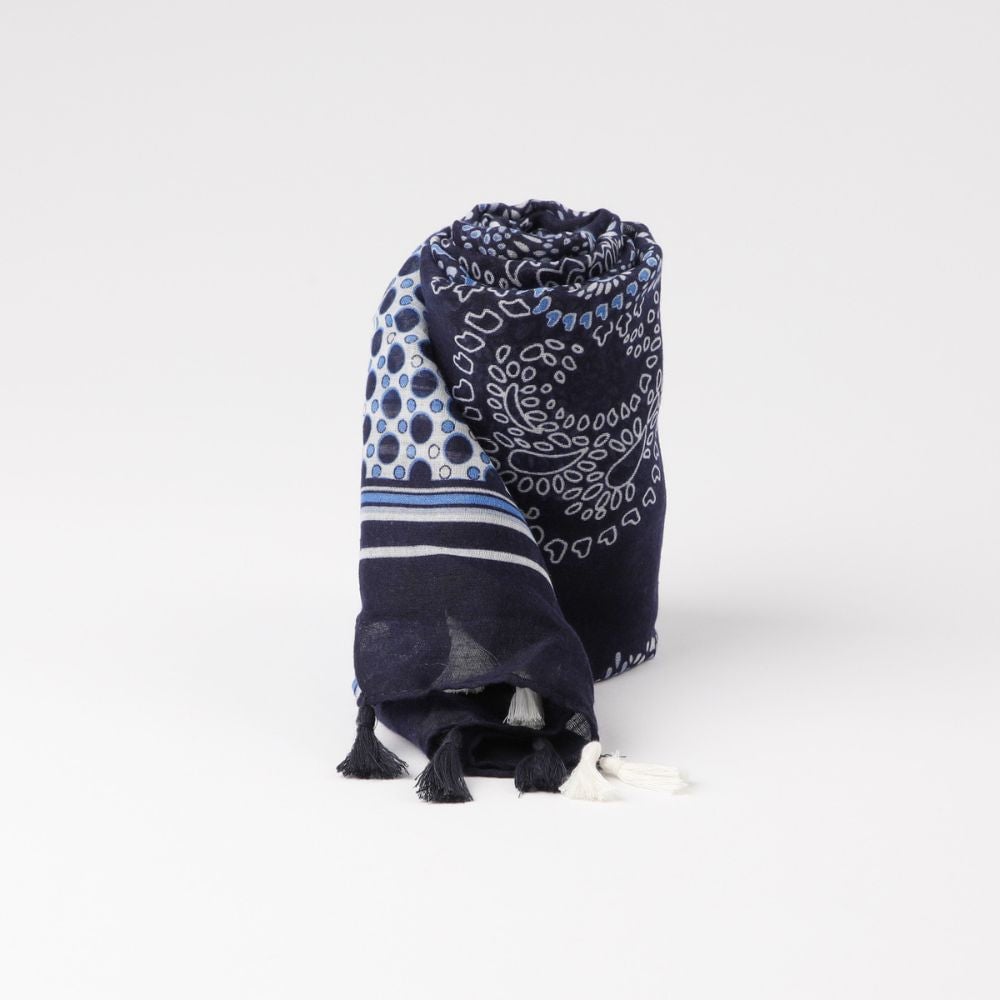 PAÑUELO ESTAMPADO MINORI AZUL ID - 1