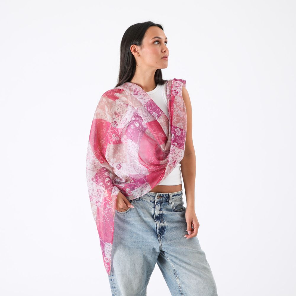 PAÑUELO ESTAMPADO JEAN FUCSIA ID - 3