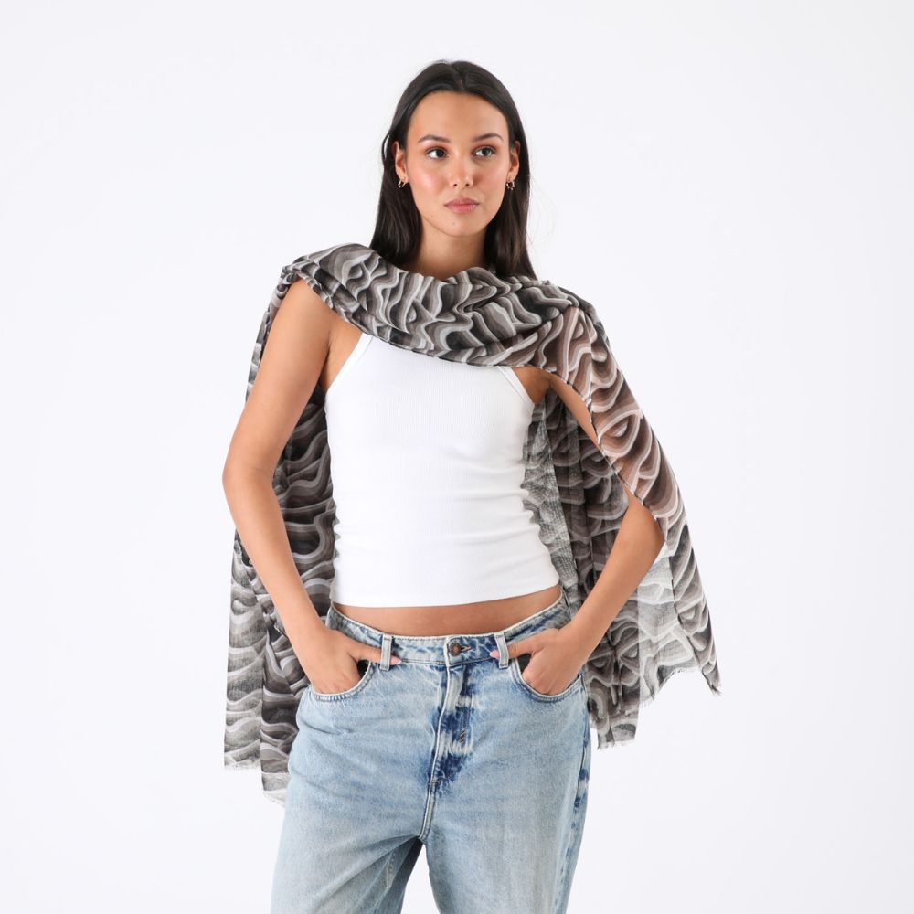 PAÑUELO ESTAMPADO LAGOS NEGRO ID - 3