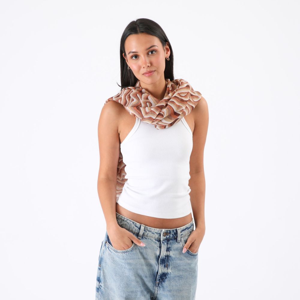 PAÑUELO ESTAMPADO MADEIRA BEIGE ID - 3