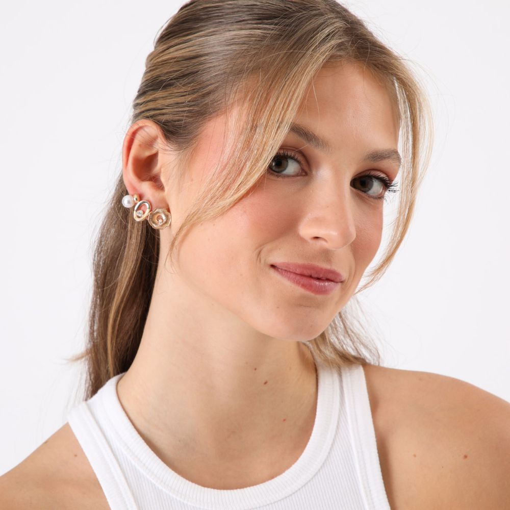 SET DE TRES AROS PEGADOS NIZA DORADO ID - 3