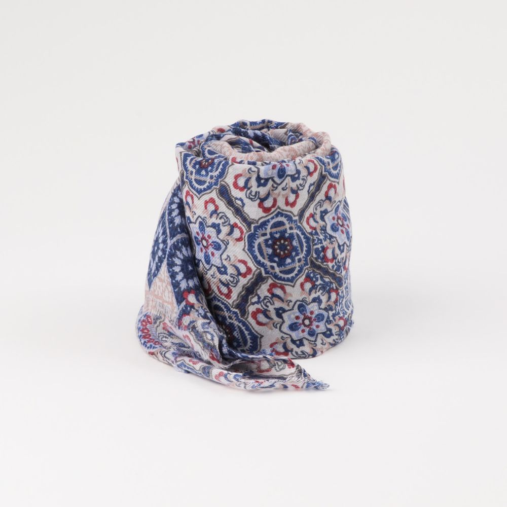 PAÑUELO ESTAMPADO MARSALA MOSAICO AZUL ID - 2