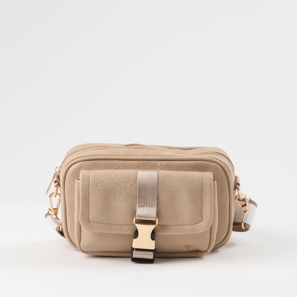 CARTERA BANDOLERA BIGNONIA ECOCUERO BEIGE ID - 2