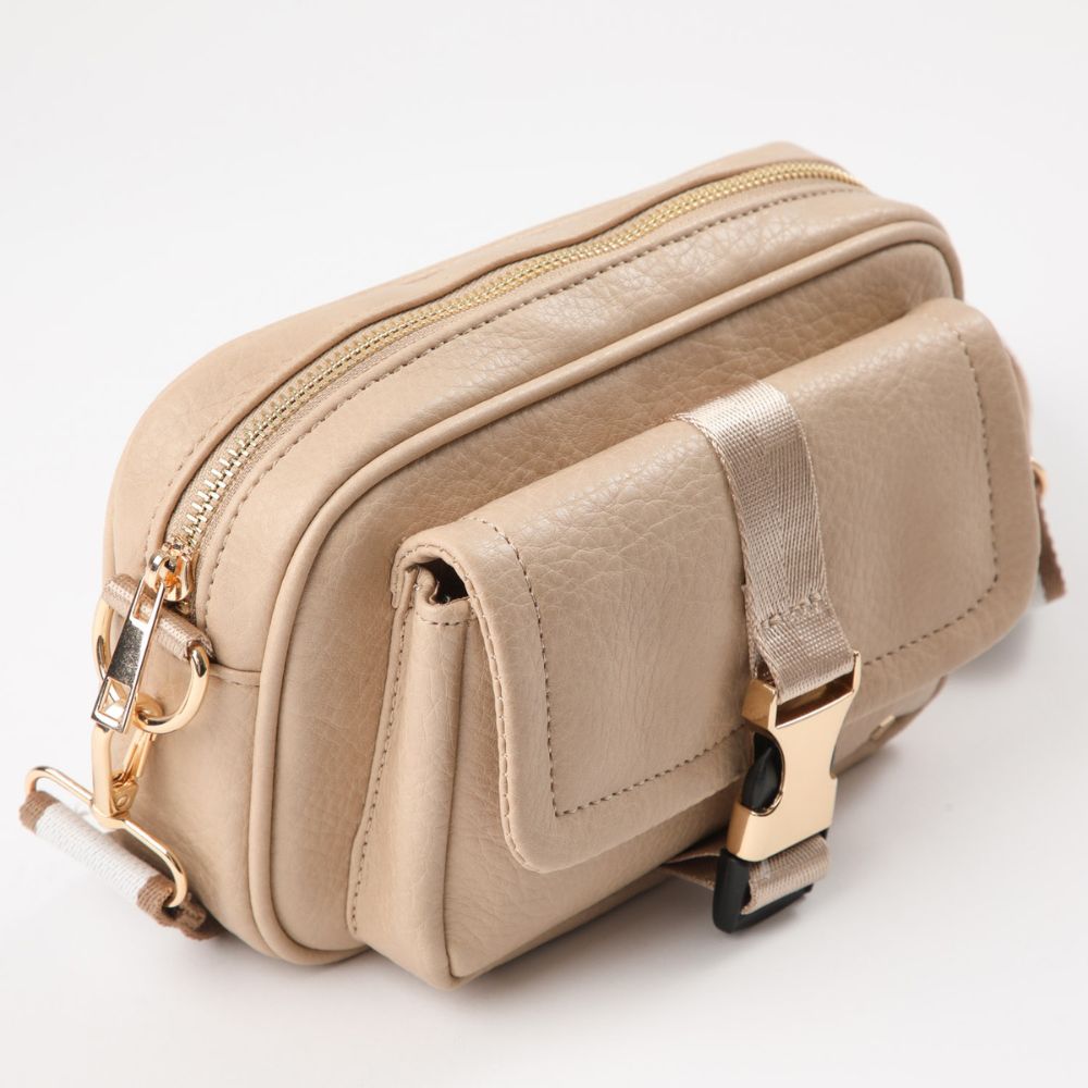 CARTERA BANDOLERA BIGNONIA ECOCUERO BEIGE ID - 4