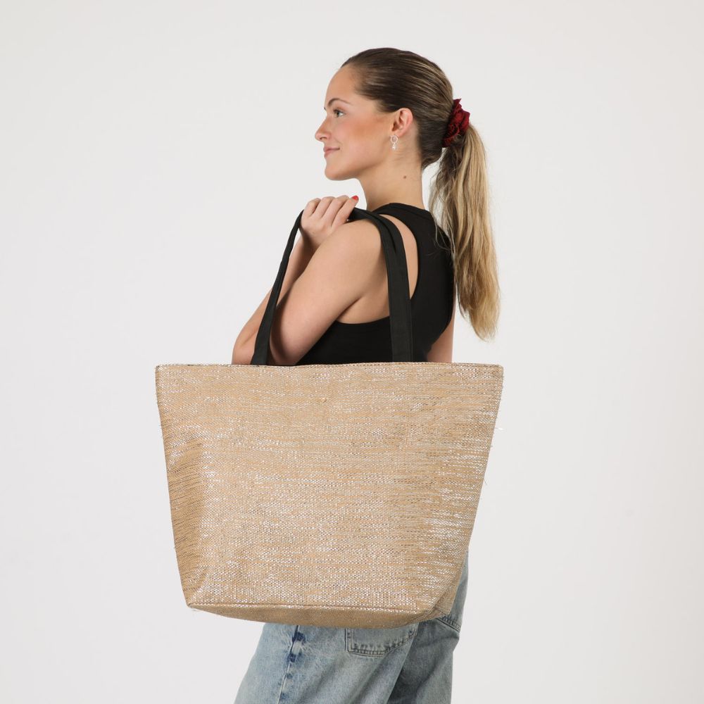 CARTERA TOTE BARI BEIGE PLAYA ID - 5