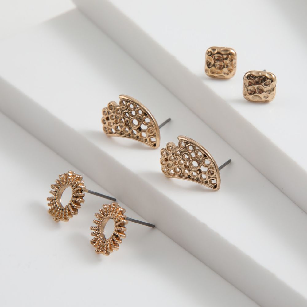 SET DE 3 AROS SORAYA DORADO ID - 1