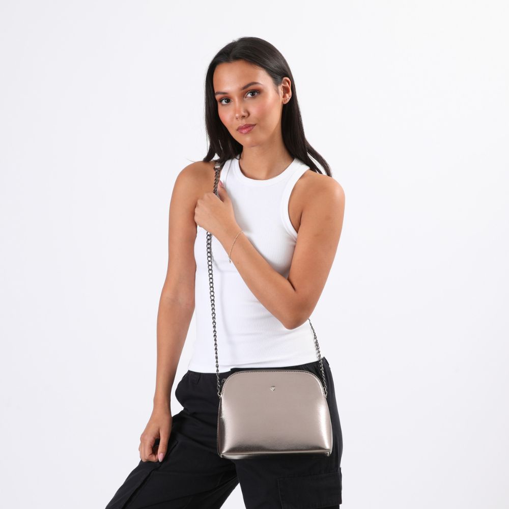 CARTERA BANDOLERA GENOVA PLATEADO I-D - 5
