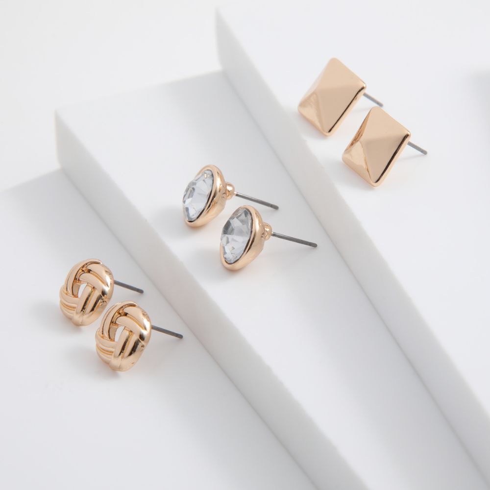 SET DE 3 AROS FLAVIA DORADO ID - 1