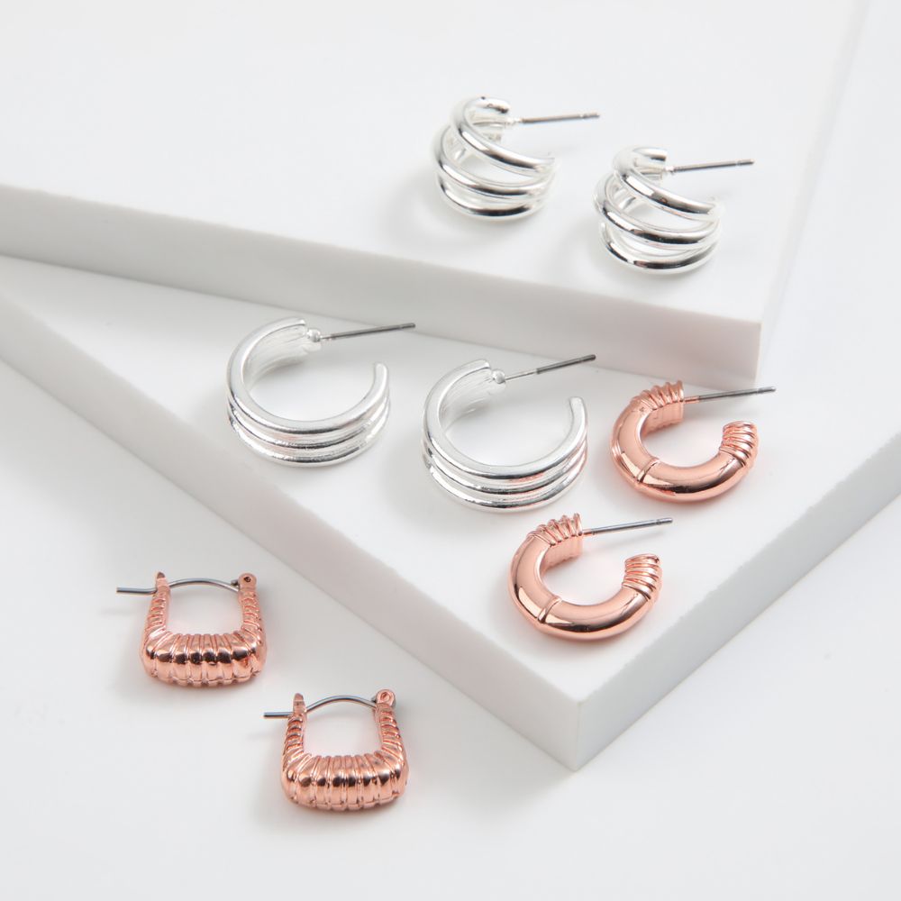 SET DE 4 ARGOLLAS NORA ROSE GOLD ID - 1