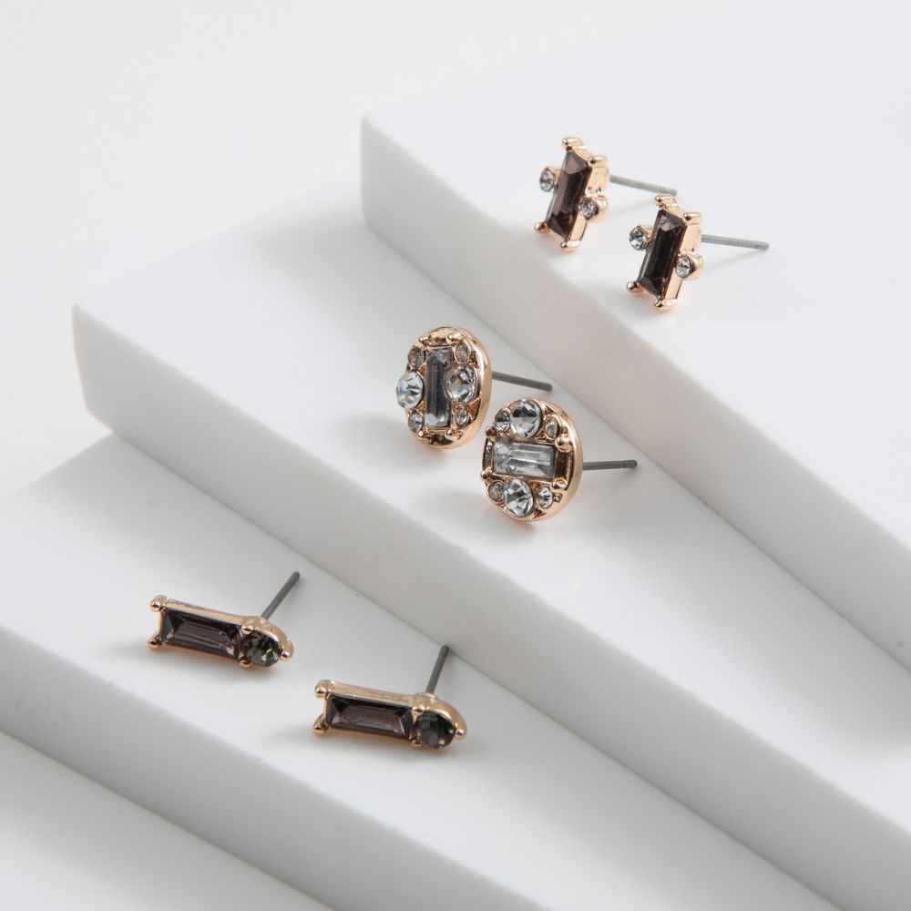 SET DE 3 AROS ARIA CIRCONES DORADO ID - 2