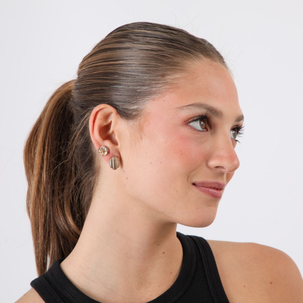SET DE 3 AROS PERLE DORADO ID - 3