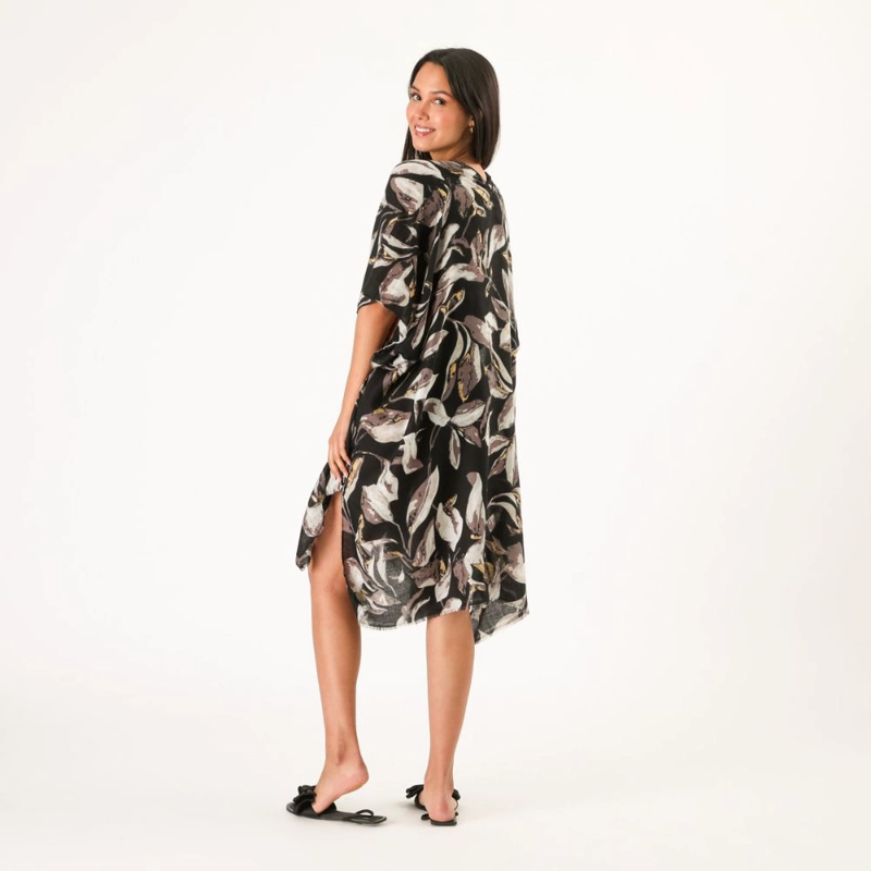 KIMONO ABIERTO FLORAL GREY ID - 4