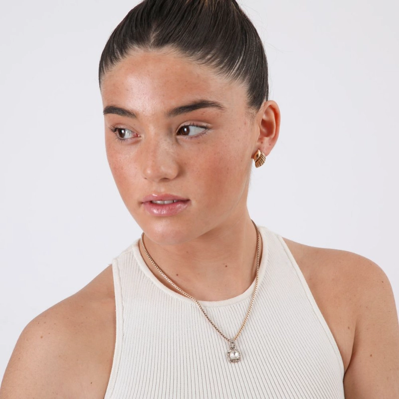 SET DE AROS Y COLLAR CIMA DORADO ID - 2