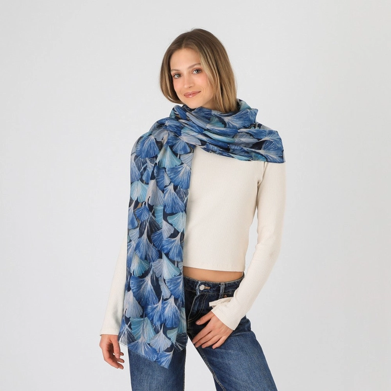 PAÑUELO ESTAMPADO BEJAR AZUL I-D - 1