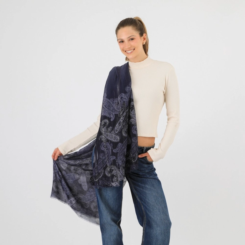 PAÑUELO ESTAMPADO RIPOLI AZUL I-D - 1