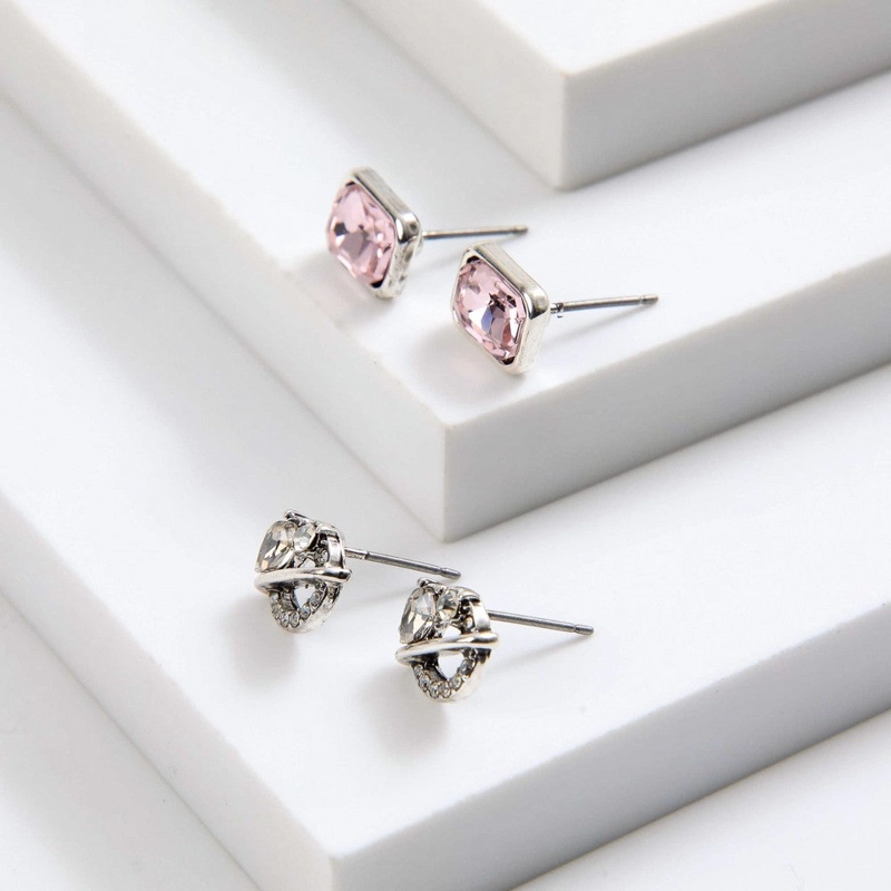 SET DE AROS ROSA PLATEADO I-D - 1