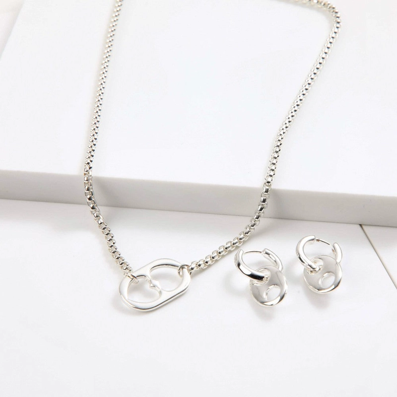 SET DE COLLAR VICKY PLATEADO I-D - 1