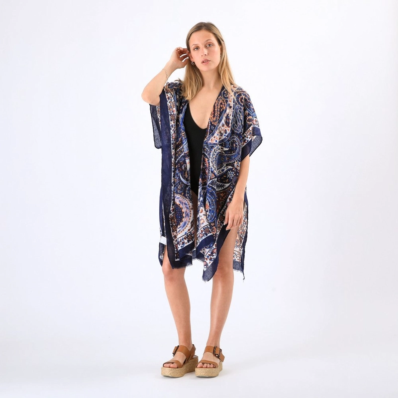 KIMONO HIBISCO AZUL I-D - 1