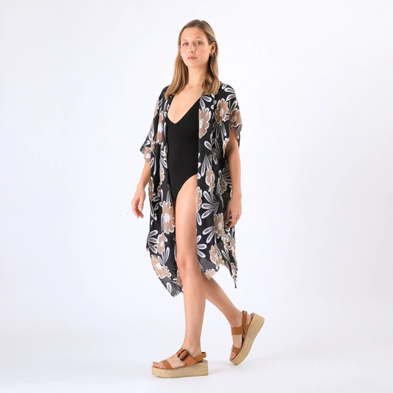 KIMONO FLORAL NEGRO I-D - 1