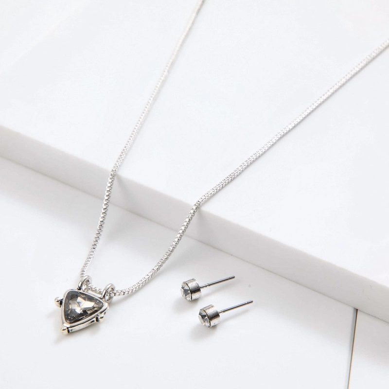 SET DE COLLAR SURI PLATEADO I-D - 1