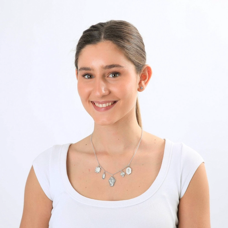 COLLAR CORTO VIOLA PLATEADO I-D - 2