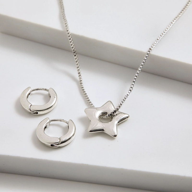 SET DE COLLAR QUETA PLATEADO I-D - 1